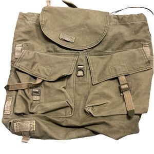 Vintage Military Rucksack 70's No Leather Straps Unknown Origin